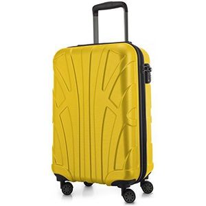 Suitline - Harde koffer met uitbreidbare hardshell hoes, TSA, (S, M & L), zwart, Geel., 55 cm