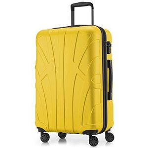 Suitline - Harde koffer met uitbreidbare hardshell hoes, TSA, (S, M & L), zwart, Geel., 66 cm