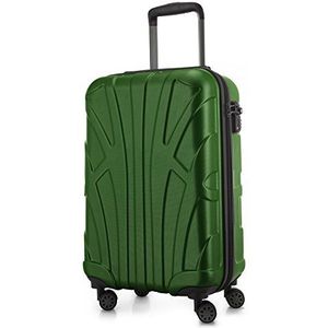 Suitline handbagage harde koffer, cabinekoffer, TSA, 55 cm, ca. 34 liter, 100% ABS mat groen