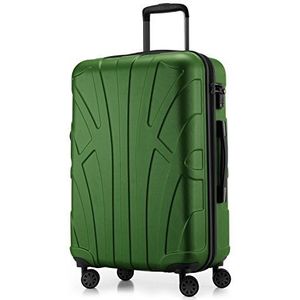Suitline harde koffer trolley check-in bagage, TSA, 66 cm, ca. 58 liter, 100% ABS mat groen