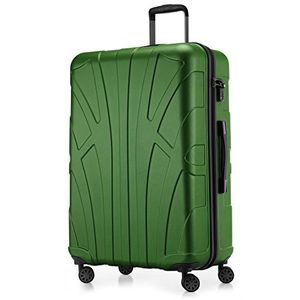Suitline grote harde koffer trolley, reiskoffer check-in bagage, TSA, 76 cm, ca. 86 liter, 100% ABS mat groen