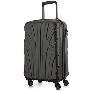 Suitline - Harde koffer met uitbreidbare hardshell hoes, TSA, (S, M & L), zwart, GRAPHITE, 55 cm