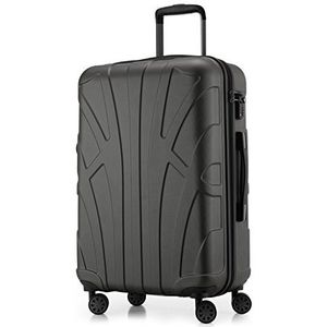 Suitline - Harde koffer met uitbreidbare hardshell hoes, TSA, (S, M & L), zwart, GRAPHITE, 66 cm