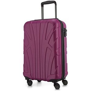 SUITLINE - Koffer met wieltjes, harde schaal, met volume-uitbreiding, TSA-vergrendeling, ABS, mat, 4 rubberen dubbele wielen, Roze