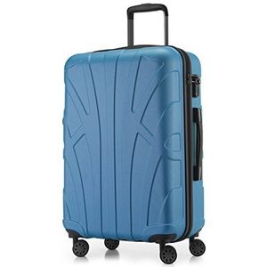 SUITLINE - Koffer met wielen, harde schaal met volumeverlenging, TSA-vergrendeling, ABS, mat, 4 rubberen dubbele wielen, Cyaan, 66 cm