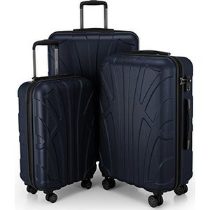 Suitline - Harde koffer met uitbreidbare hardshell hoes, TSA, (S, M & L), zwart, Donkerblauw