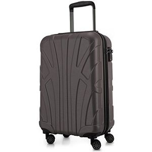 Suitline - Harde koffer met uitbreidbare hardshell hoes, TSA, (S, M & L), zwart, Titanium Grijs, 55 cm
