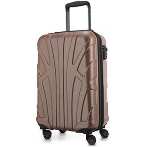 Suitline handbagage harde koffer, cabinekoffer, TSA, 55 cm, ca. 34 liter, 100% ABS mat goud