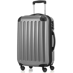 HAUPTSTADTKOFFER - Alex - 4 dubbele wielen handbagage hardshell uitbreidbare koffer 55 cm trolley, TSA, zilver