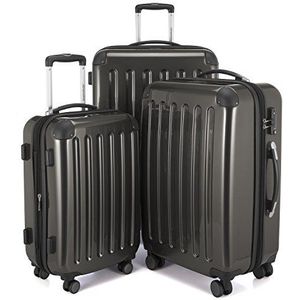 HAUPTSTADTKOFFER - Alex 3-delige kofferset 4 dubbele wielen, trolley-set, uitbreidbare reiskoffer, TSA, (S, M & L), grafietgrijs