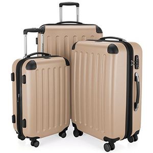 HAUPTSTADTKOFFER - SPREE - 3-delige kofferset - handbagage 55 cm, middelgrote koffer 65 cm, grote reiskoffer 75 cm, TSA, 4 wielen, champagne