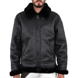 Alpha Industries - B-3 Bomber Jacket - Zwart - Imitatieleer