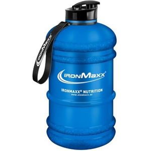 Ironmaxx Water Gallon Lekvrije Fitnessdrinkfles Met Draaggreep, 2,2 Liter, Mat Blauw, Bpa-Vrij, Meetschaal Voor Nauwkeurige Dosering