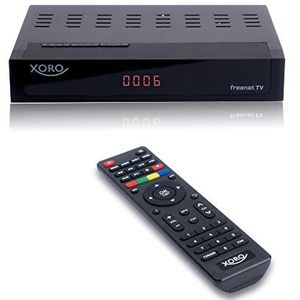 Xoro HRT 8770 Twin DVB-C/DVB-T2 Full HD Freenet TV ontvanger, PVR, 1 x USB, zwart