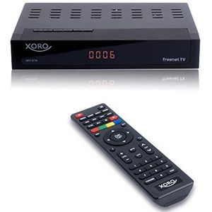 XORO DVB-C/T2 Combo receiver HRT 8730 Hybrid met USB-mediaspeler, PVR ready, Timeshift, geïntegreerd Irdeto-toegangssysteem voor Freenet TV en 6 maanden tegoed