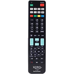 XORO XRC 8F1 universele afstandsbediening – bedien eenvoudig meer dan 1000 apparaten van verschillende fabrikanten, flexibele leerfunctie, 8 programmeerbare apparaten, zwart