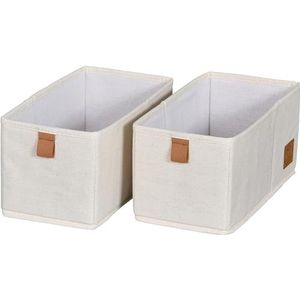 Love It Store It Premium ladenbox, 2-delig, organizer voor de kledingkast van stof, set met twee kleine dozen, beige, 30 x 15 x 15 cm