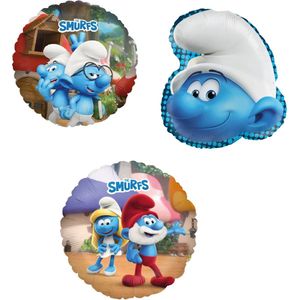 3 Smurfen Folieballonnen - De Smurfen - Folieballon - 45 cm