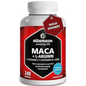 Maca Capsules - 4000 mg - Supplement - 240 Capsules - Hoge Dosis - Zonder Additieven - Gemaakt in Duitsland