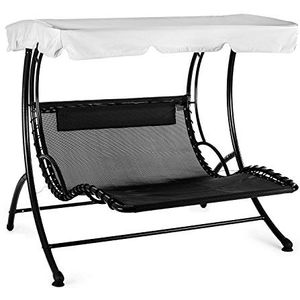 blumfeldt Aristo - Hollywoodschommel, hangstoel, tuinligstoel, relaxstoel voor 2 personen, max. 200 kg, extra breed ligvlak, ergonomisch, weerbestendig, waterafstotend, zwartgrijs