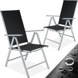 tectake® 2er Set Gartenstuhl, klappbar, 7-fach verstellbare Rückenlehne, 67 x 56 x 105 cm