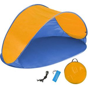 Pop Up Strandtent Beach Shelter Blauw-oranje 401681