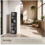 tectake® CD DVD Regal, in Holzoptik, höhenverstellbare und herausnehmbare Zwischenböden, 90 x 21 x 20 cm