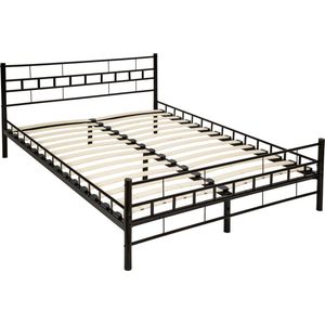 Tectake - Bedframe met lattenbodem - 200*140 cm - Metaal