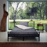 tectake® Metallbett, robustes Stahlgestell, bodenschonende Kunststoffkappen, 140 x 200 cm