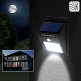 4 x LED Solar tuinverlichting wandlamp bewegingsdetector - zwart