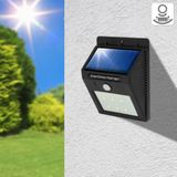 6 x LED Solar tuinverlichting wandlamp bewegingsdetector - zwart