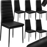 tectake® Set Esszimmerstuhl, gepolstert mit Kunstlederbezug, schlanke Stahlbeine, 45 x 48 x 98,5 cm