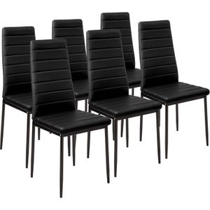 tectake® - 6 stuks eetkamerstoel , zwart , eetkamerstoelen 401848