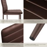 tectake® Set Esszimmerstuhl, gepolstert mit Kunstlederbezug, schlanke Stahlbeine, 45 x 48 x 98,5 cm