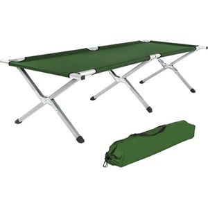 3x tectake® - veldbed - 3 stuks xl veldbed 190 cm - groen - 402000