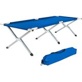 4x tectake® - veldbed - 4 stuks xl veldbed 190 cm - blauw - 402004