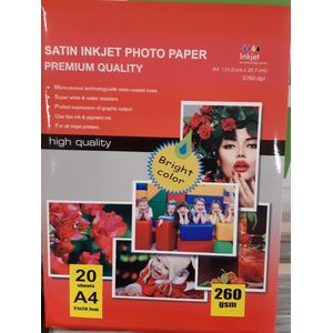 Satin Inkjet foto papier A4 20 vel Glossy