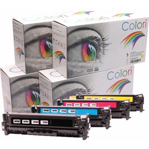 Set 4x Colori huismerk toner geschikt voor HP Laserjet Pro MFP M476 M476dn M476dw M476nw M 476 M 476dn M 476dw M 476nw HP 312X CF380X 312A CF380A CF381A CF382A CF383A