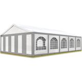 Hoogwaardige Partytent 5x10 M PE 450 N Zeil Tuintent Feesttent Waterdicht In Grijs Wit