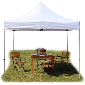 3x3 M Easy Up Partytent Vouwpaviljoen PVC Brandvertragen - PROFESSIONAL Alu 40m - Wit