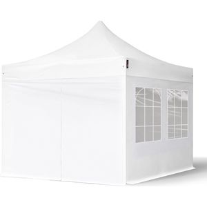 Easy up Partytent 3x3m Hoogwaardig polyester 700 wit Feesttent Vouwtent