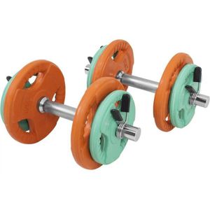 Gorilla Sports Dumbellset - Halterset - Gripper Gietijzer rubber coating - 20 kg