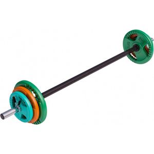 Gorilla Sports Aerobic Halterset 19,3 kg - Gripper Gietijzer - Halterstang Met 6 Gewichten