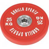 Gorilla Sports Bumper Plate - Halterschijf - 25 kg - Gripper Gietijzer - 50 mm