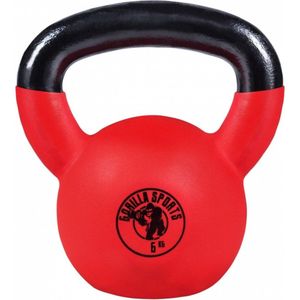 Gorilla Sports Kettlebell - Gietijzer (rubber coating) - 6 kg