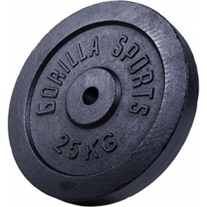 Halterschijf 25 kg Gietijzer Zwart - 31 mm