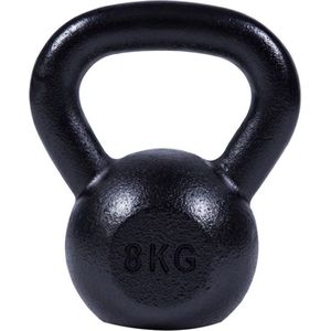 Gorilla Sports - Kettlebell - 8 kg - Gietijzer Zwart - Extra Stabiel