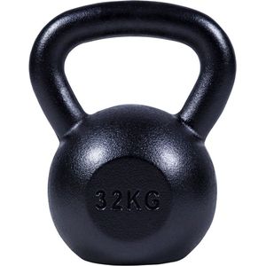 Gorilla Sports - Kettlebell - Gietijzer - Zwart - 32 kg - Extra Stabiel