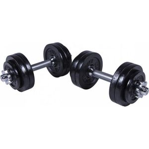 Gorilla Sports Dumbellset - Halterset - Gietijzer zwart - 30 kg