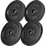 Gorilla Sports Halterschijven - 30 kg - 2x5 & 2x10 kg - Gietijzer Zwart - 30 mm